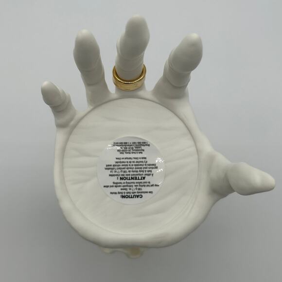 Bath & Body Works Skeleton Hand Candle Holder Green Velvet Sleeve Halloween - Picture 4 of 5